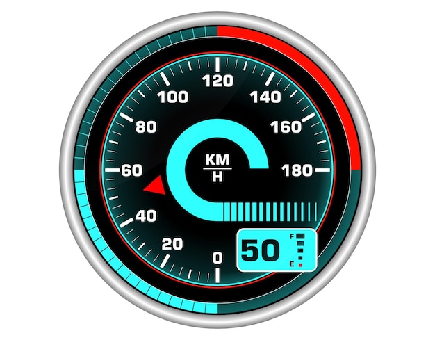 vector set of speedometers for dashboard analog device for speed. car interior speedometer control.