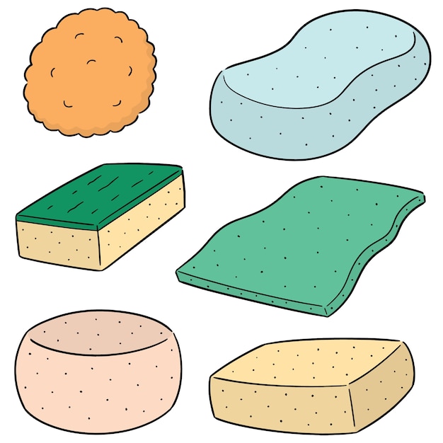 vector set of sponge