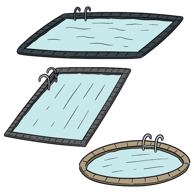 Vector set of swimming pool