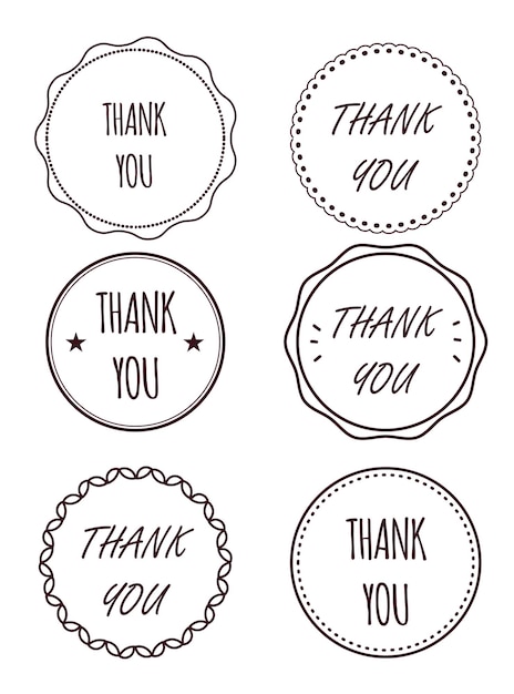 Vector set of thank you stamps