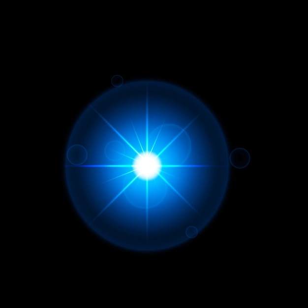 Vector set of transparent colored lens flares of various shapes