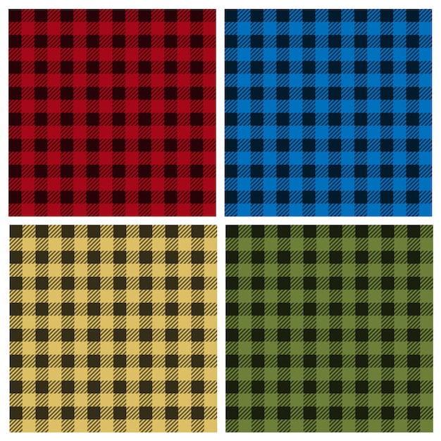 Vector vector set of umberjack plaid seamless patterns