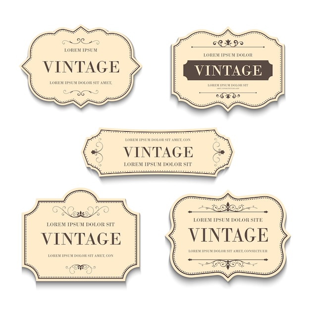 Vector vector set vintage label and frame element