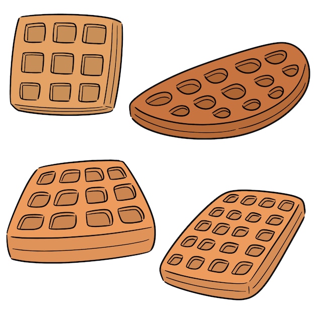 Vector set of waffle