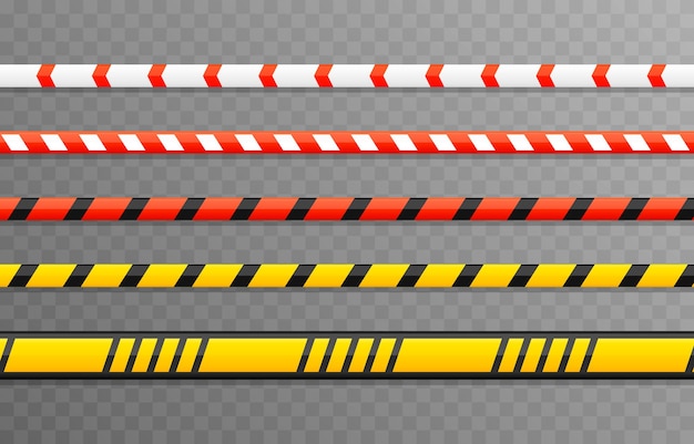 Vector vector set of warning tapes yellow tape danger zone police tape png