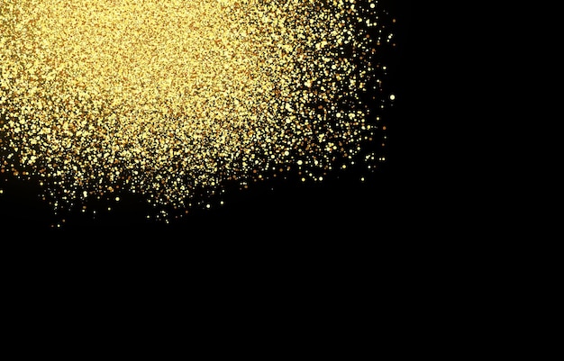 Vector shiny golden particles on isolated transparent background Sparkling effect glitter particle