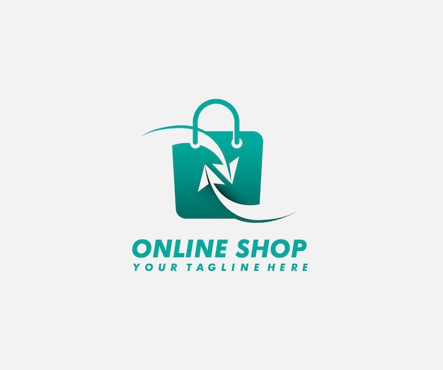 Vector shopping bag with paper planeonline Shop icon  Creative Fast Shop Shopping logo templates