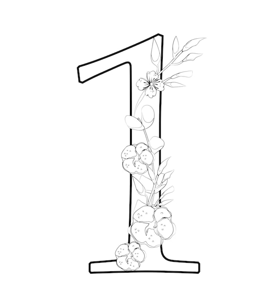 Vector sign with flowers decorations