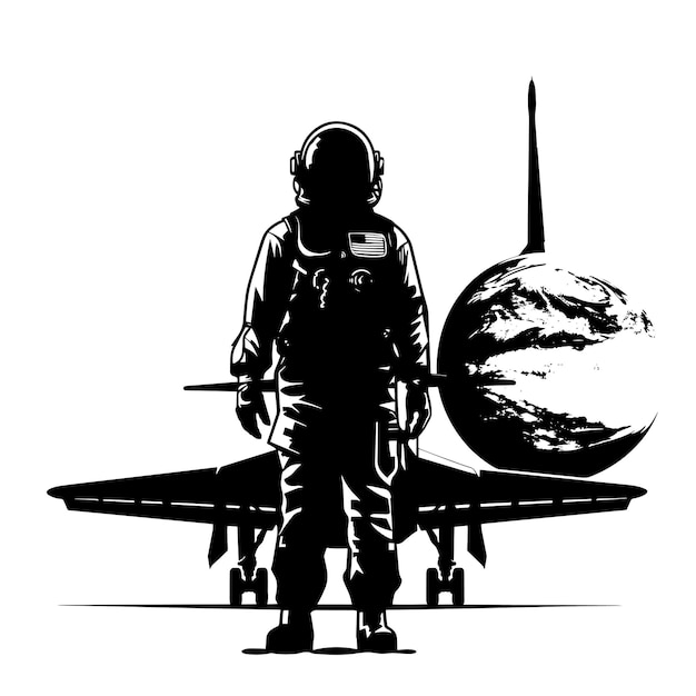 vector silhouette of a aerospace engineering