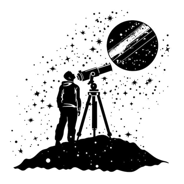 vector silhouette of a Astronomy