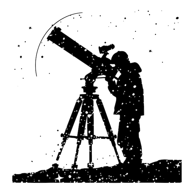 vector silhouette of a Astronomy