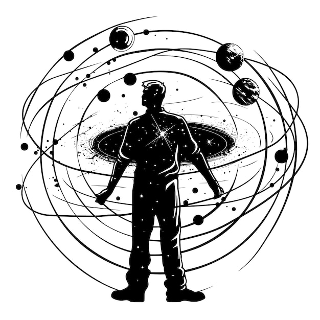 Vector vector silhouette of a astrophysics