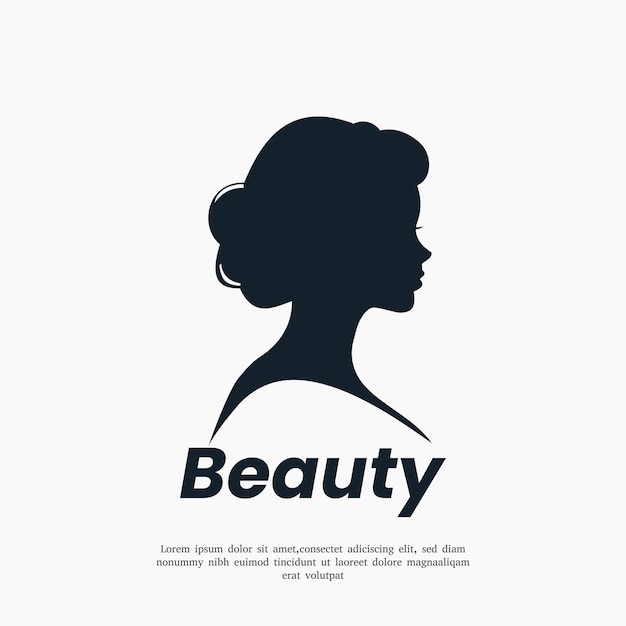 vector silhouette beauty female logo design template