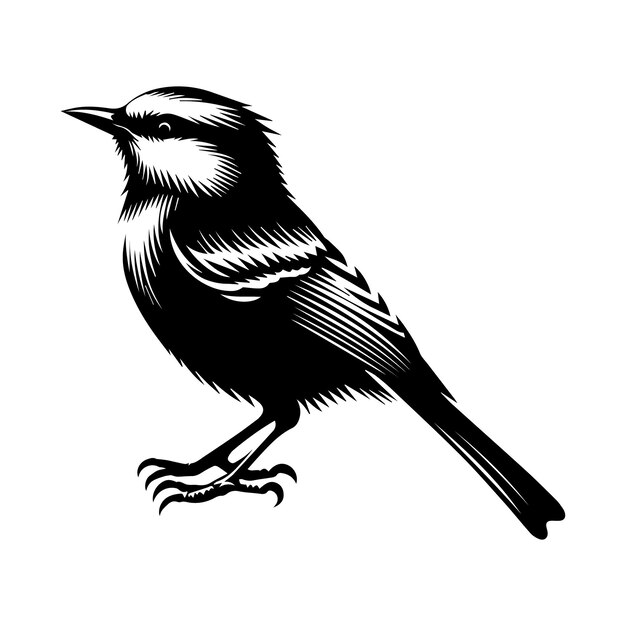 Vector vector silhouette of the bird in black and white