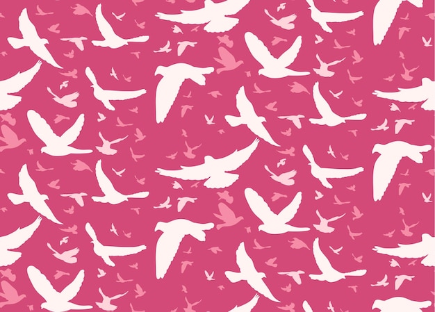 Vector silhouette of birds silhouette seamless