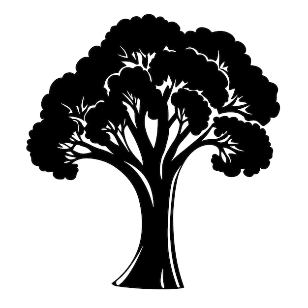 vector silhouette of a Broccoli