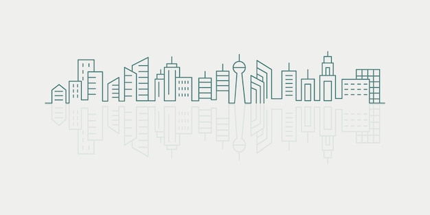 Vector silhouette cityscape illustration