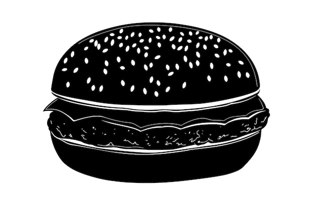 vector silhouette of a Classic Beef Burger