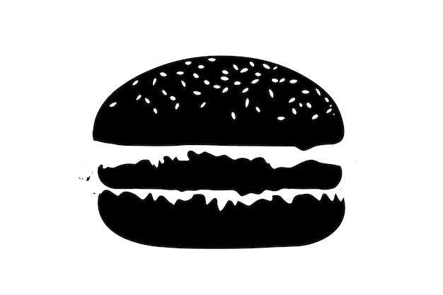 vector silhouette of a Classic Veggie burger