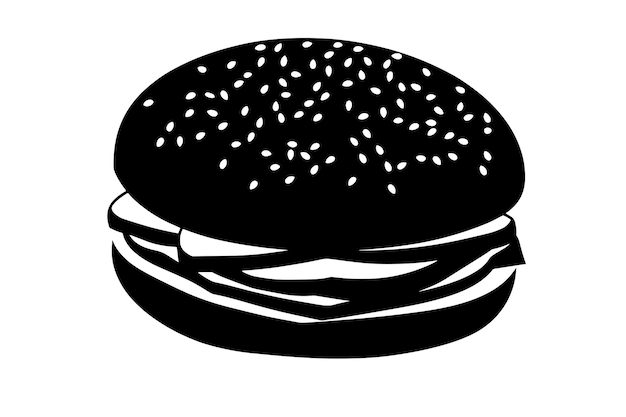 vector silhouette of a Classic Veggie burger