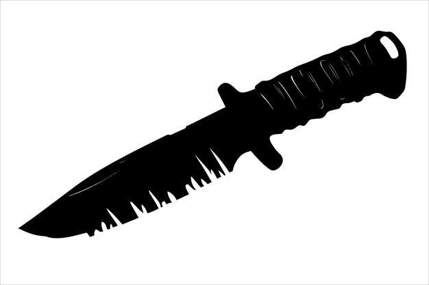 Vector vector silhouette of a compact tactical sword