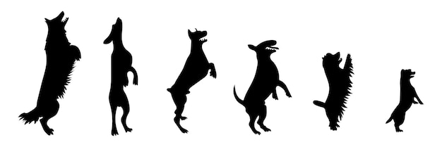 Vector silhouette of a dog on white background