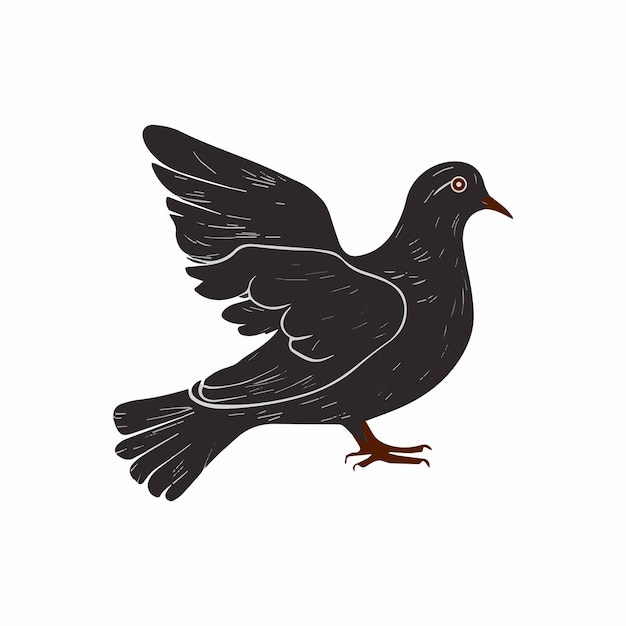 Vector a vector silhouette dove bird