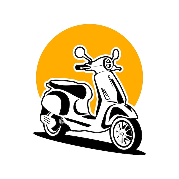 vector silhouette drawing vespa scooter matic motorcycle illustration