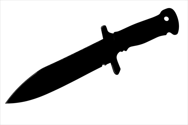 Vector vector silhouette of a fixedblade knife