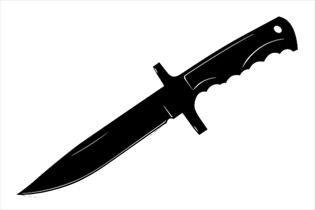 Vector vector silhouette of a fixedblade knife