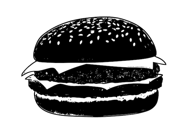 vector silhouette of a Gourmet Burger