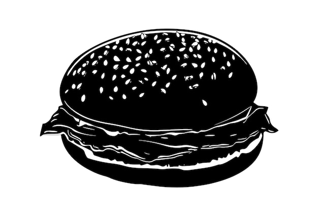 vector silhouette of a Gourmet Burger