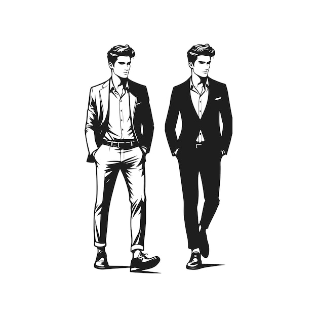 Vector silhouette of man husband and boy mordan design