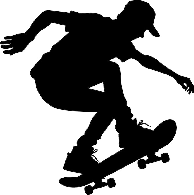 Vector a vector silhouette of a person skateboarding