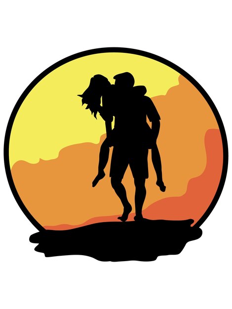 Vector vector silhouette romantic couple illustration design