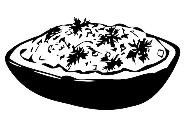 vector silhouette of a Savory Baked Potatoes