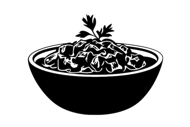 vector silhouette of a Savory Beef Stroganoff