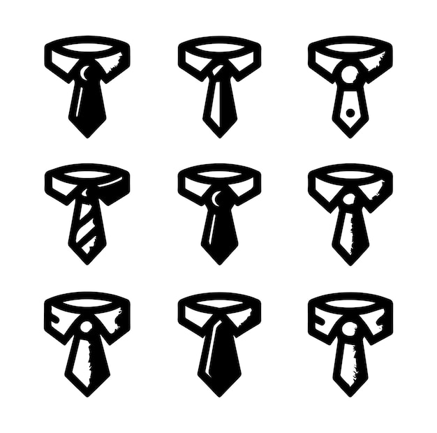 Vector vector silhouette set necktie icon logo