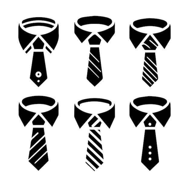 Vector vector silhouette set necktie icon logo