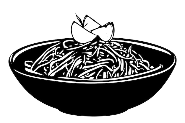 vector silhouette of a Spicy Pad Thai