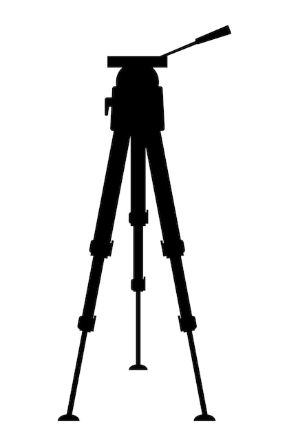 Vector Silhouette of Tripod for Photography or Video Camera