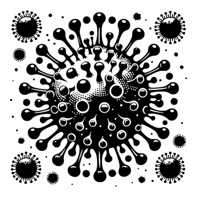 Vector vector silhouette of virus symbol of virus