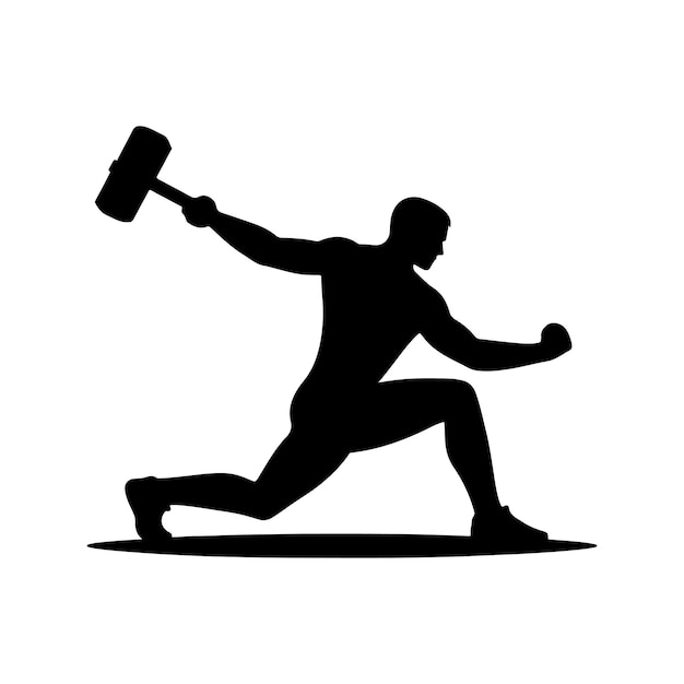 Vector of silhouettes of hammer throw