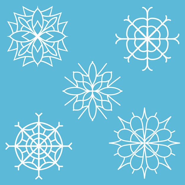 Vector simple snowflakes