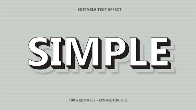 Vector Simple Text Effect Editbale Typography