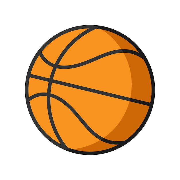 Vector Single Cartoon Basketball Ball Back to school