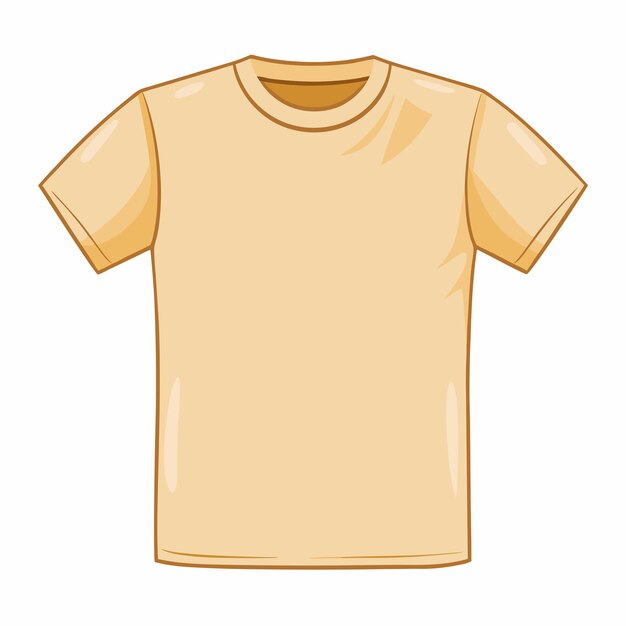 Vector vector single cartoon illustration beige t shirt isolated on white background 11