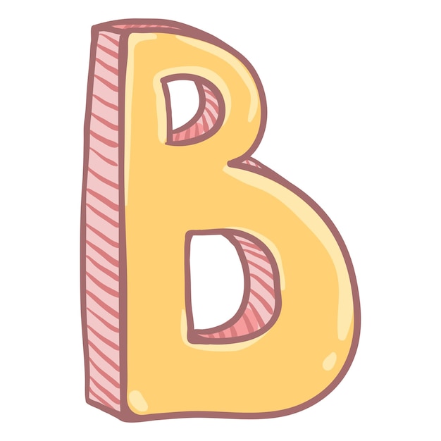 Vector Single Cartoon Illustration The Letter B