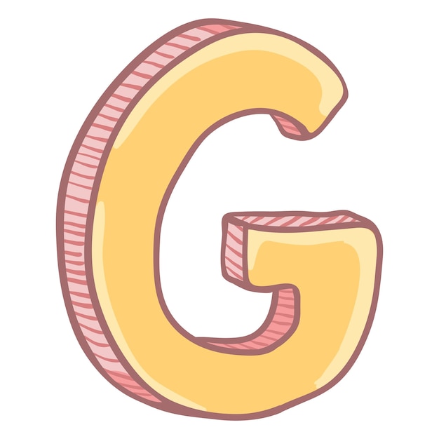 Vector Single Cartoon Illustration The Letter G