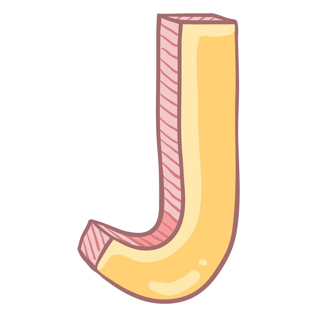 Vector Single Cartoon Illustration The Letter J